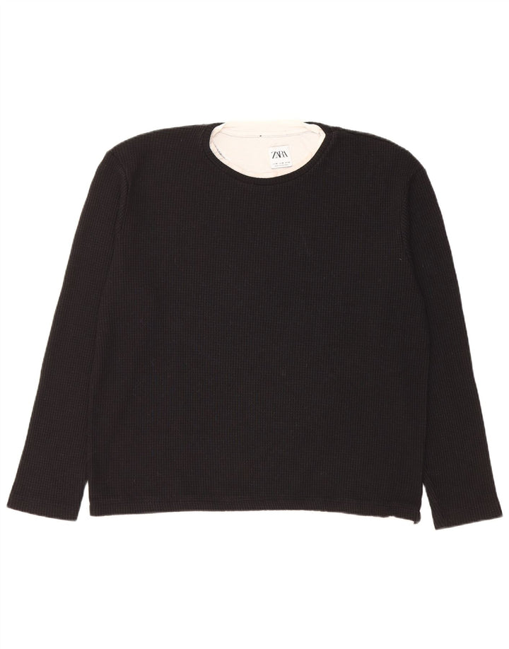Zara Mens Sweatshirt Jumper Medium Black