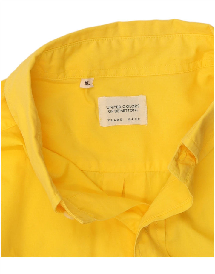 Benetton Mens Shirt XL Yellow