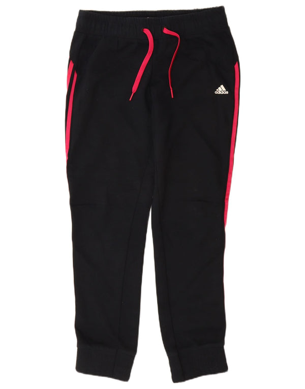 ADIDAS Womens Tracksuit Trousers Joggers UK 12/14 Medium  Black Cotton