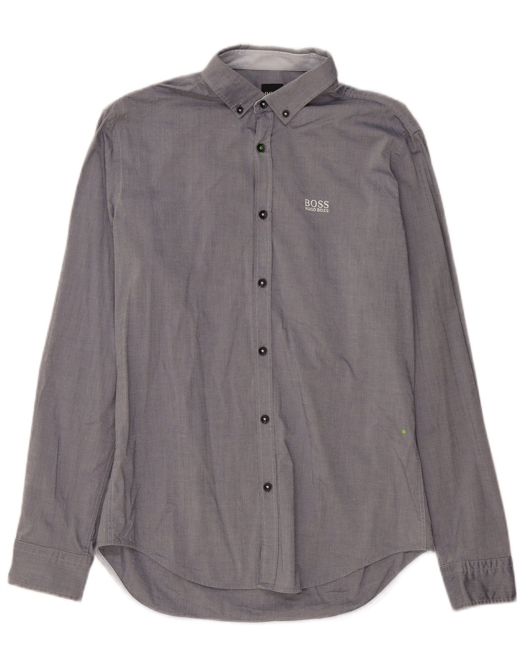 HUGO BOSS Mens Regular Fit Shirt Medium Navy Blue Cotton