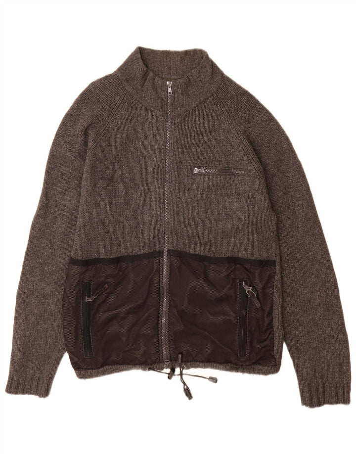 Timberland Mens Cardigan Sweater Medium Grey Wool