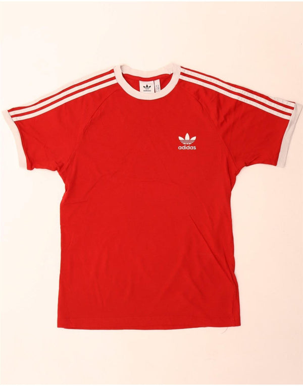 Adidas Mens T-Shirt Top Medium Red Cotton