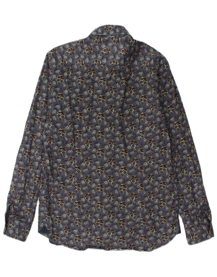 CARRERA Mens Shirt Medium Purple Floral Cotton