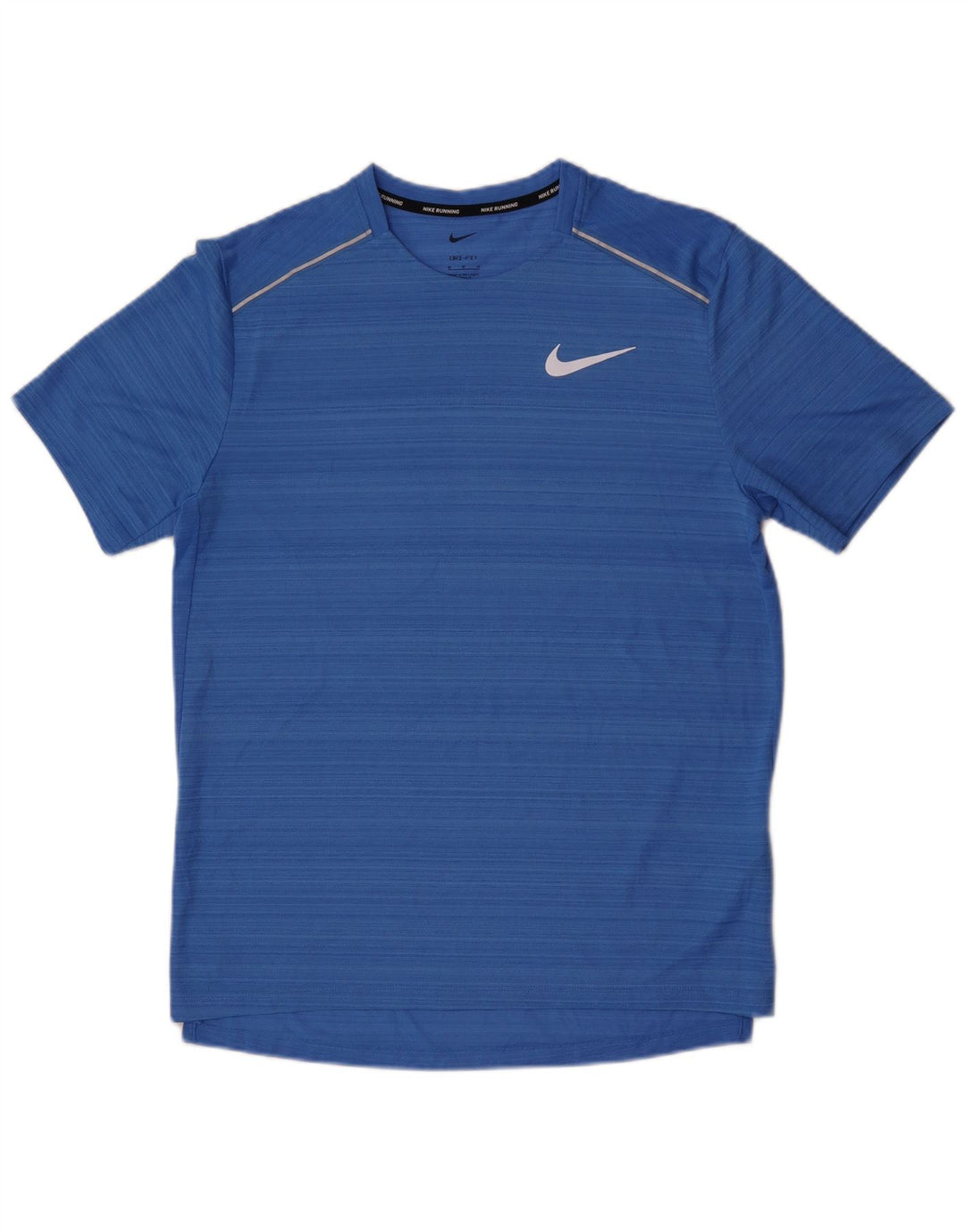 Nike Mens Dri Fit T-Shirt Top Medium Blue Striped Polyester