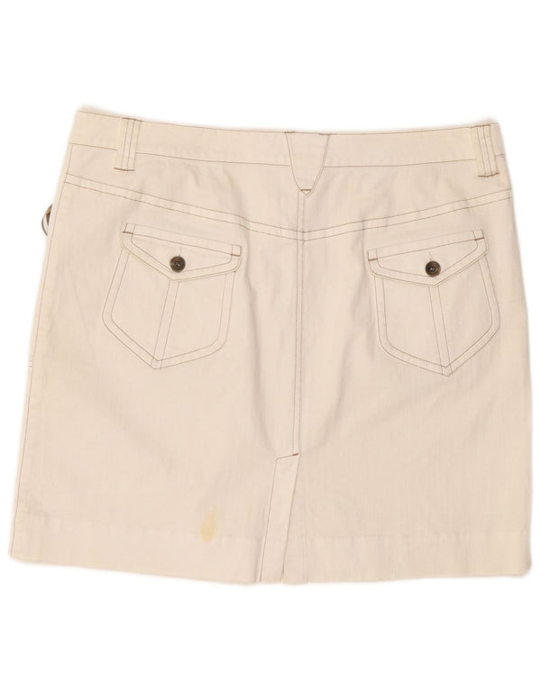 MARLBORO CLASSICS Womens High Waist Mini Skirt EU 50 3XL W36  White Cotton