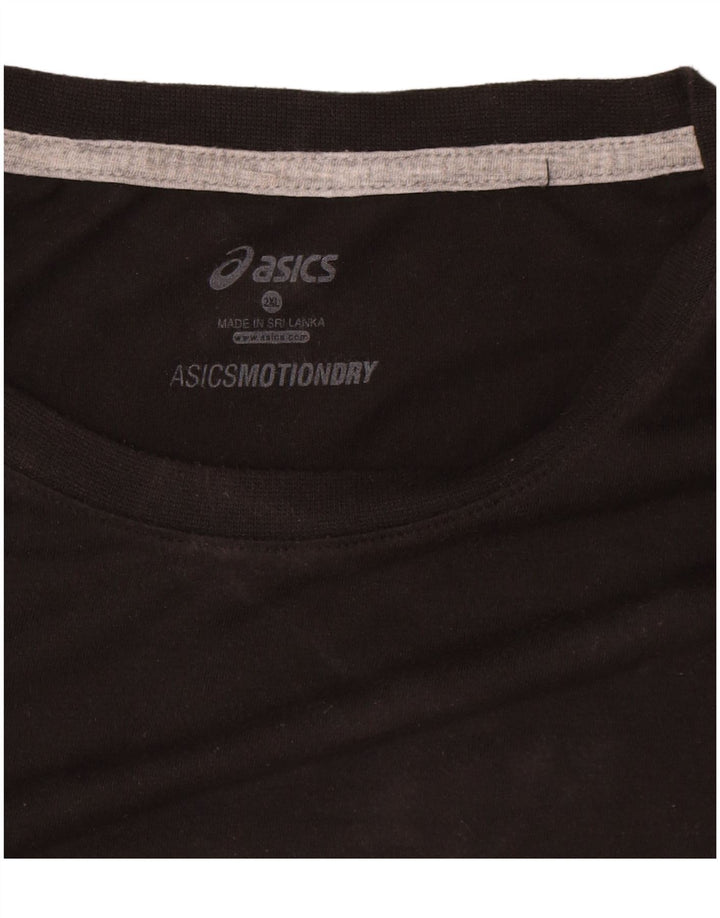 Asics Mens T-Shirt Top 2XL Black Cotton