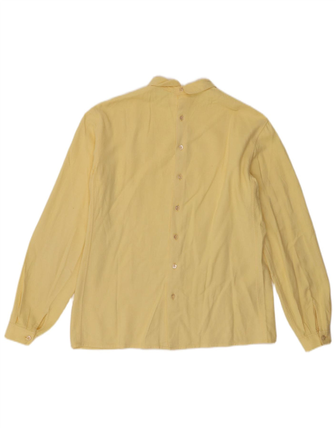 Vintage Womens Shirt Blouse UK 14 Medium Yellow