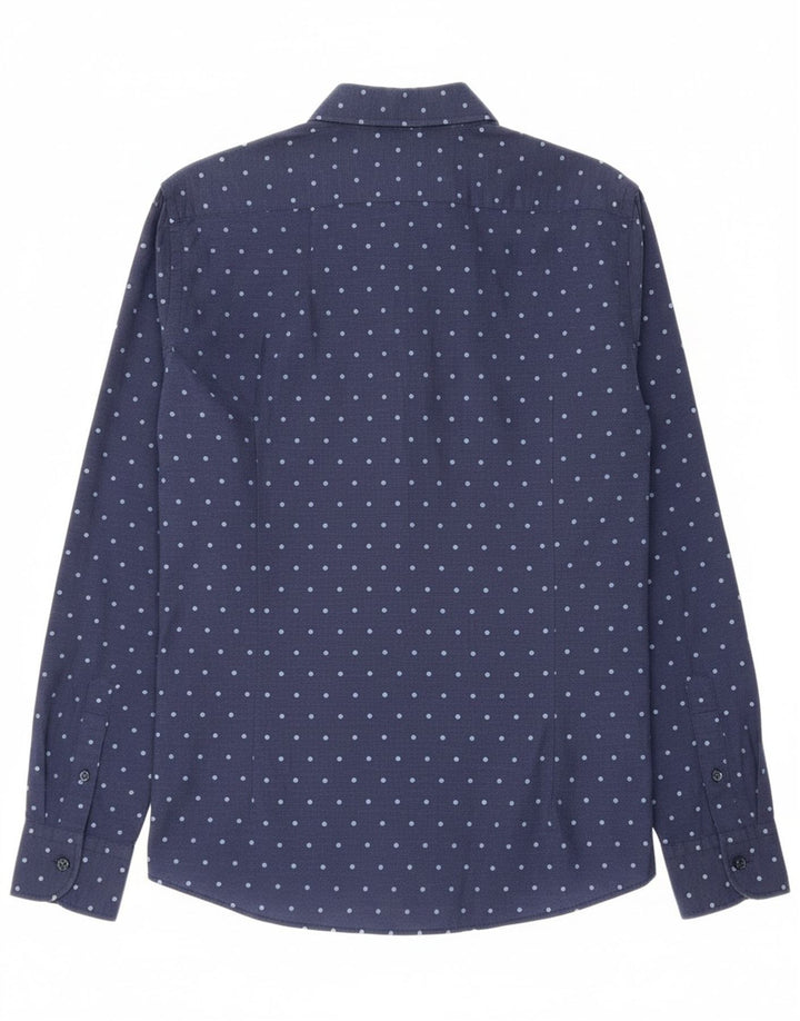 MASSIMO DUTTI Mens Shirt Medium Navy Blue Spotted