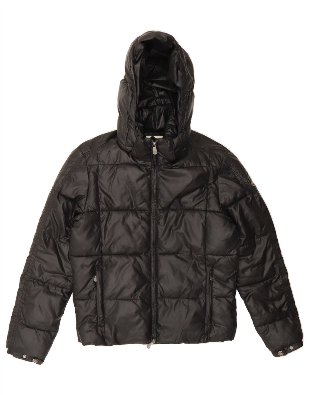 GURU Womens Hooded Padded Jacket UK 10 Small Black Polyester Vintage Guru and Second-Hand Guru from Messina Hembry 