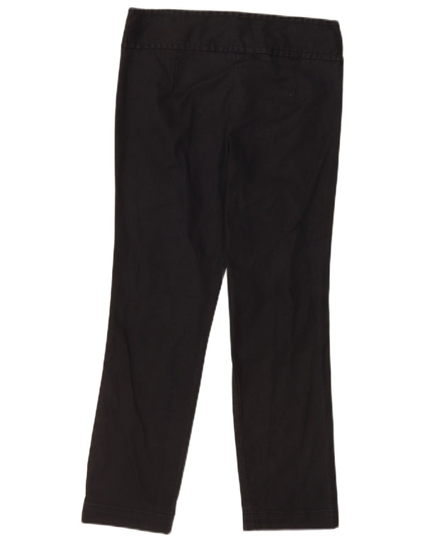 Benetton Womens Straight Casual Trousers EU 40 Medium W28 L26 Black Cotton
