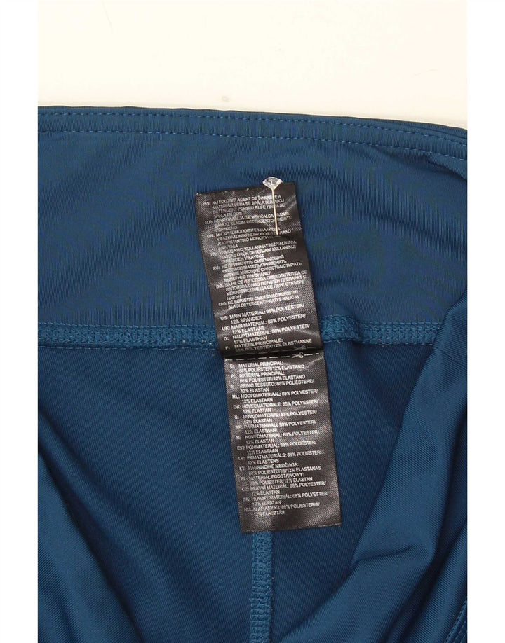 Adidas Womens Capri Leggings UK 12/14 Medium Blue Polyester