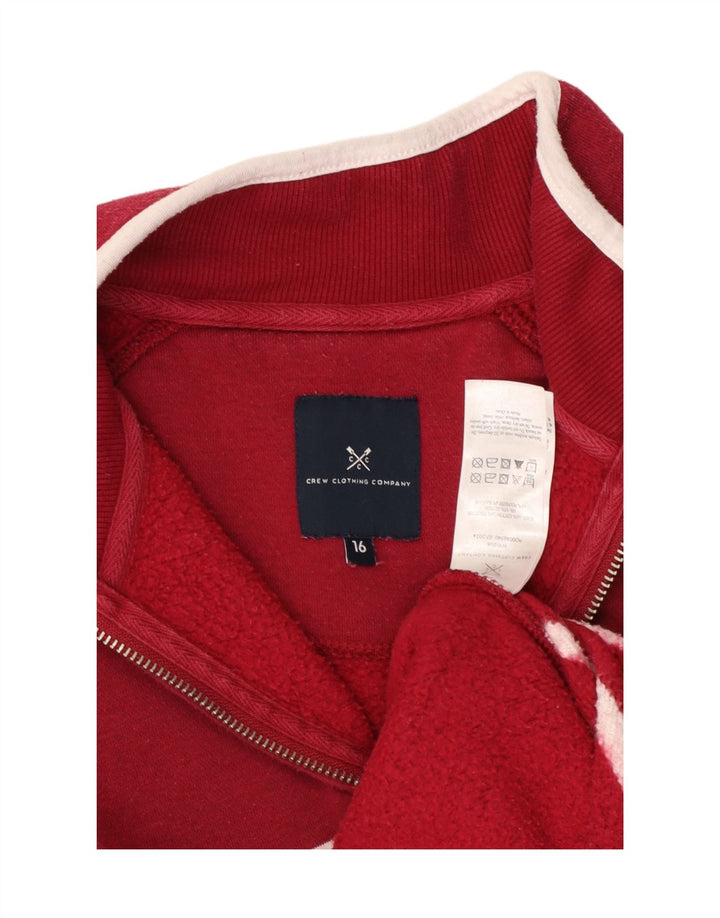 CREW CLOTHING Womens Sweatshirt Jumper UK 16 Large Burgundy Striped