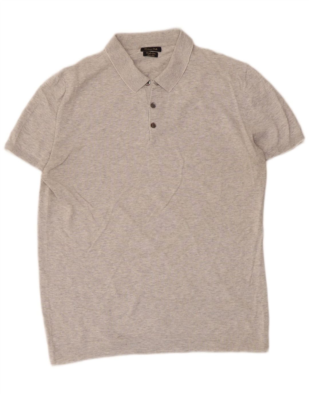 Massimo Dutti Mens Polo Shirt Medium Grey Flecked