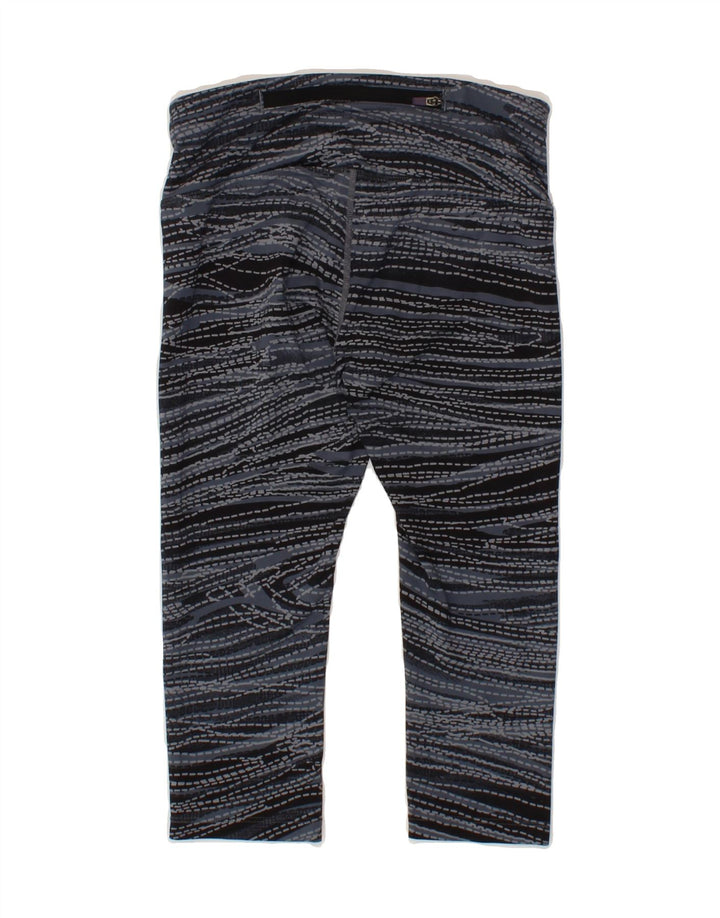 ATHLETA Womens Capri Leggings UK 0 2XS Navy Blue Striped Polyester Vintage Athleta and Second-Hand Athleta from Messina Hembry 