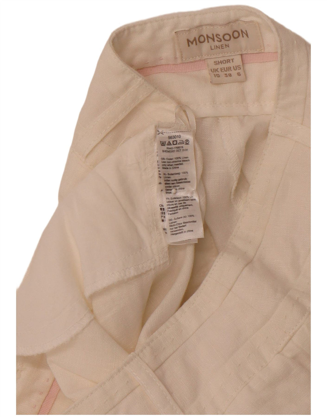MONSOON Mens Straight Casual Trousers UK 10 Small W30 L29  White Linen