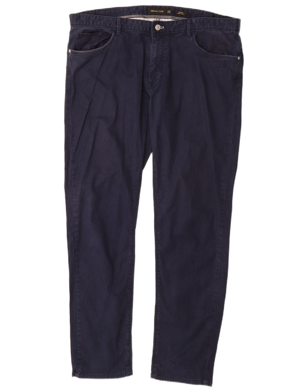 MASSIMO DUTTI Mens Slim Fit Casual Trousers EU 48 XL W38 L32 Navy Blue