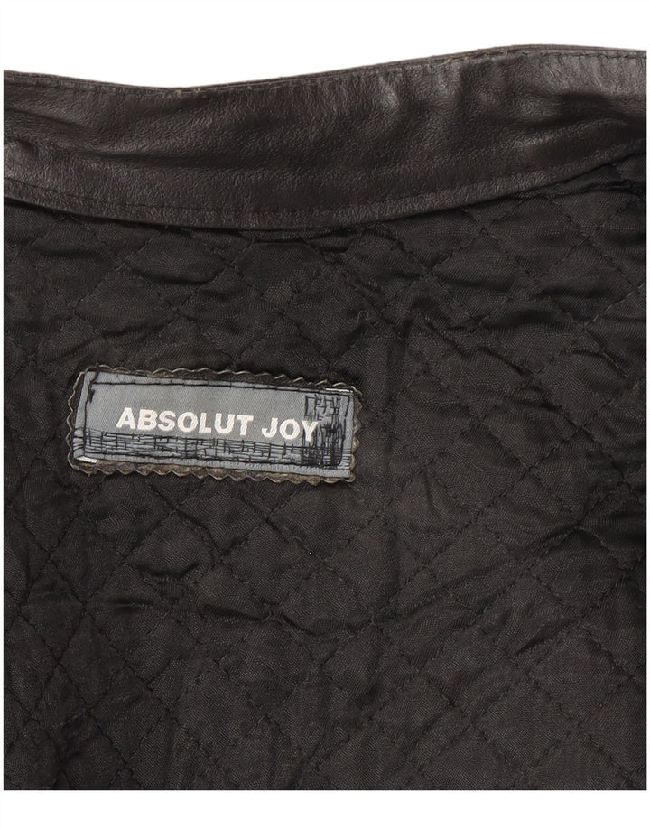 Vintage Mens Leather Jacket UK 40 Large Black Leather