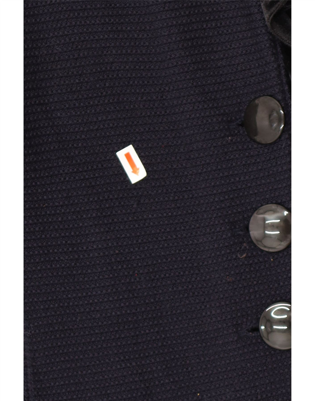 ARMANI Womens Ruffle Front Cardigan Sweater IT 42 Medium Navy Blue