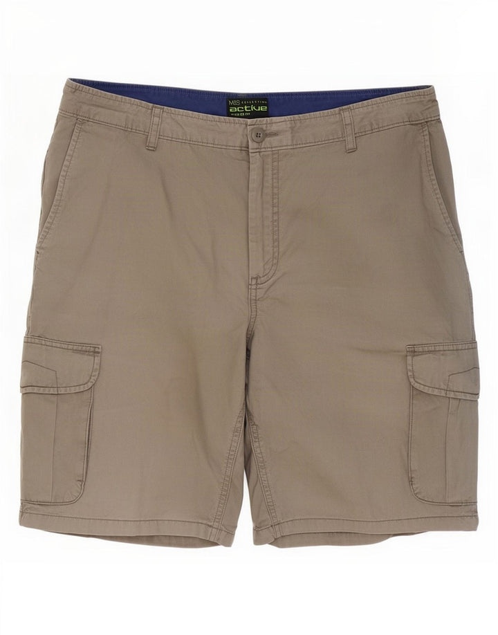 Marks & Spencer Mens Regular Fit Cargo Shorts W36 Large Grey