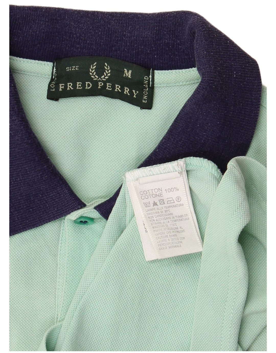 FRED PERRY Mens Polo Shirt Medium Green Cotton