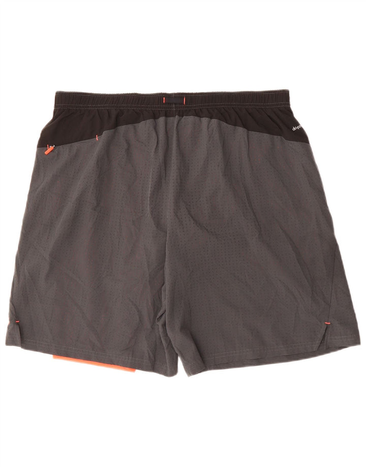 RUSSELL ATHLETIC Mens Sport Shorts Large  Grey Colourblock