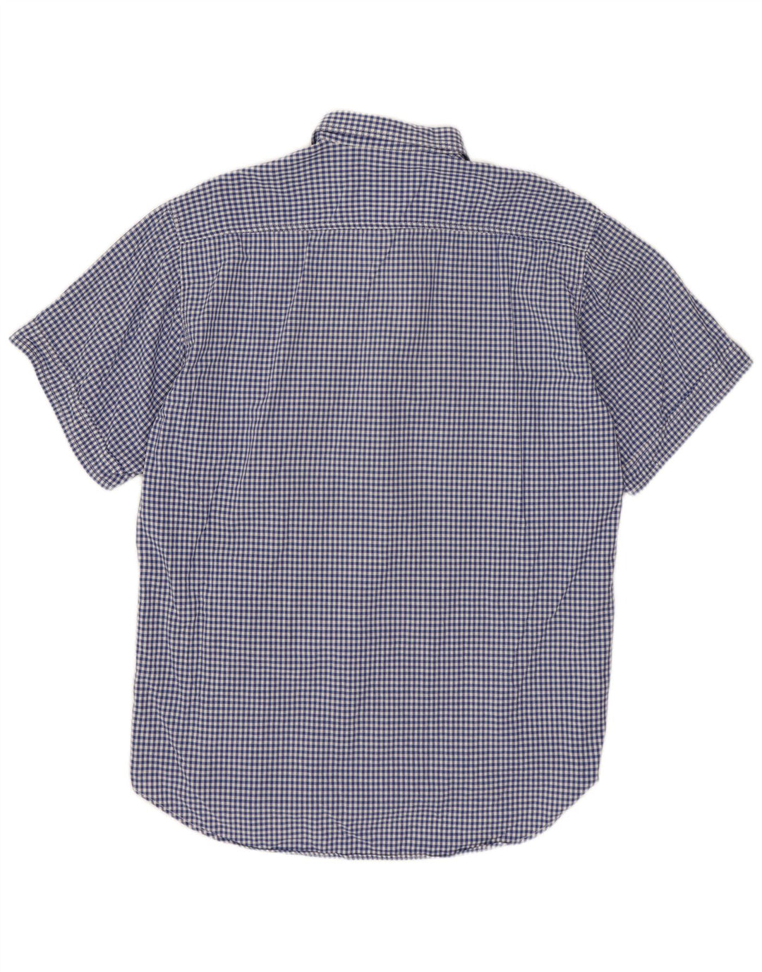 BENETTON Mens Short Sleeve Shirt XL Blue Gingham