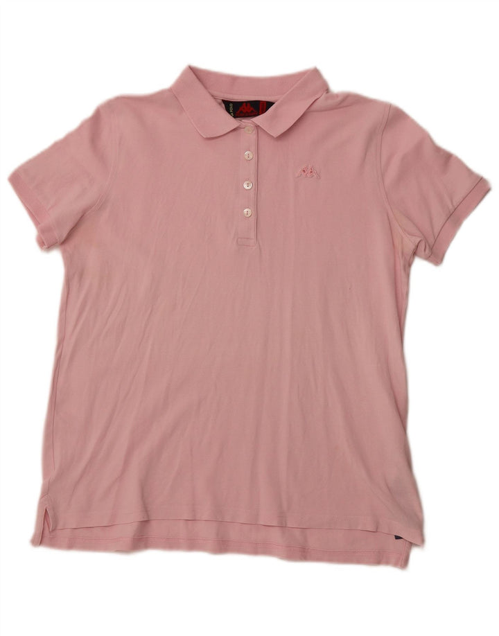 KAPPA Womens Polo Shirt UK 12 Medium Pink Cotton