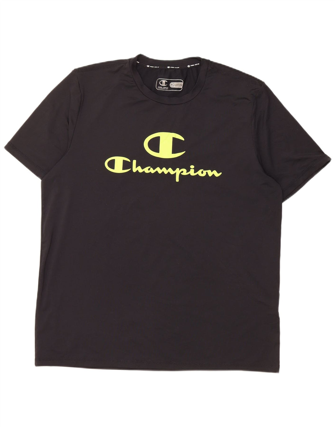 CHAMPION Mens Graphic T-Shirt Top XL Black Polyester