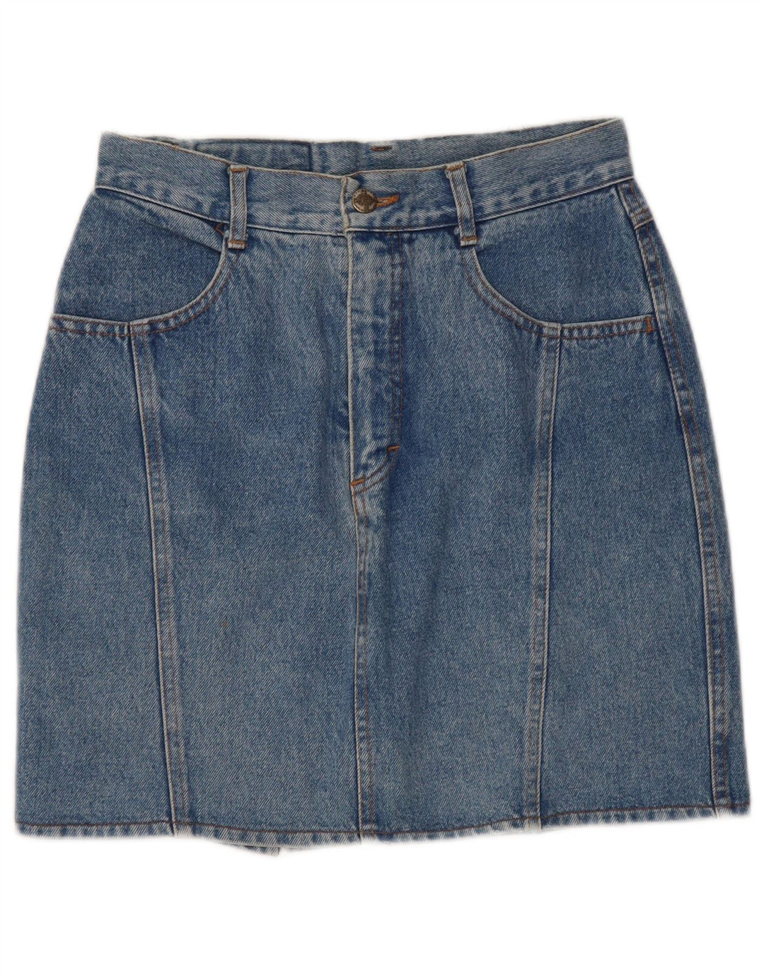 Vintage Womens Mini Denim Skirt W29 Medium Blue Cotton