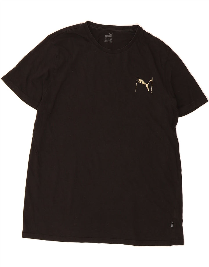 PUMA Mens Graphic T-Shirt Top XL Black Vintage Puma and Second-Hand Puma from Messina Hembry 