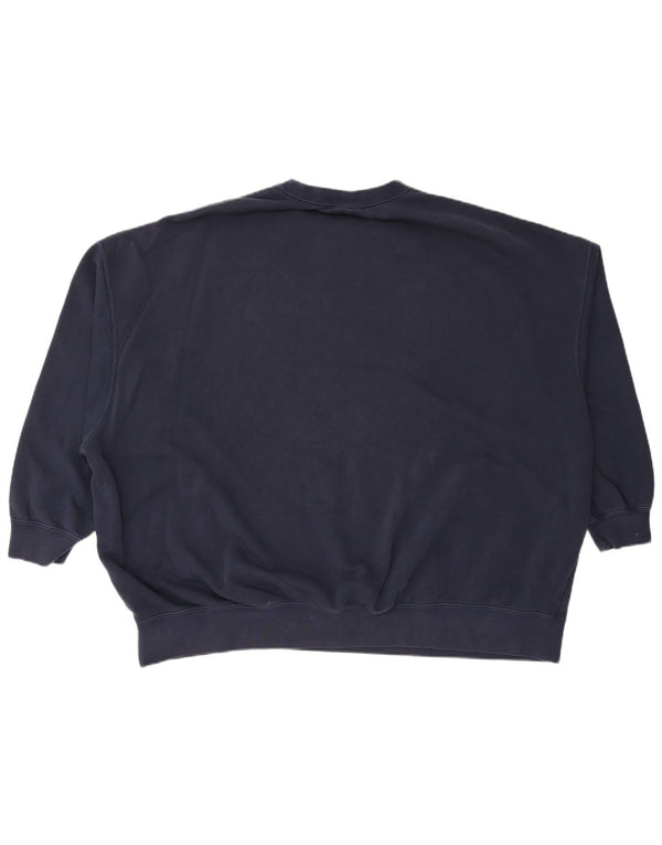 NIKE Womens Oversized Graphic Sweatshirt Jumper UK 16 Large Navy Blue