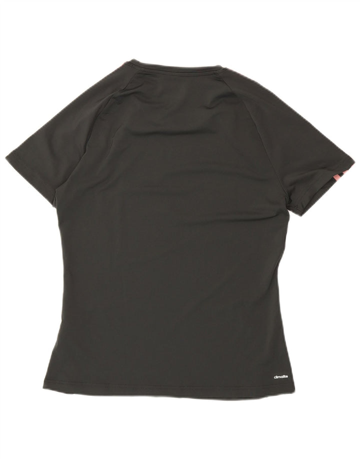 ADIDAS Womens Climalite T-Shirt Top UK 12/14 Medium Grey Polyester