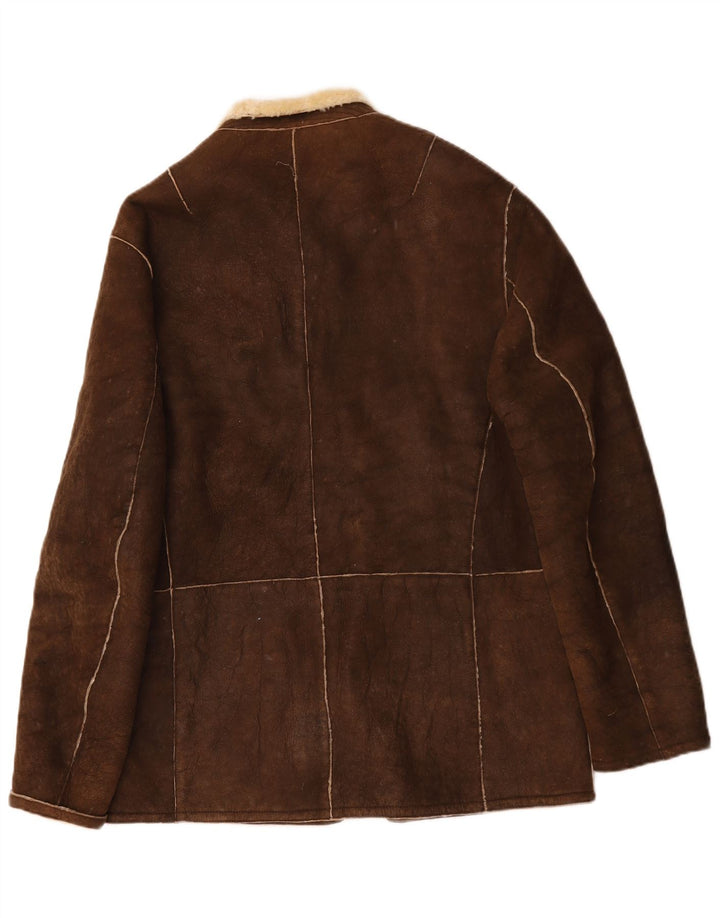 Grifoni Mens Shearling Jacket IT 50 Large Brown