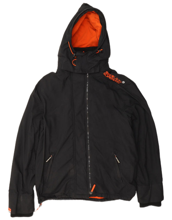 Superdry Mens The Windcheater Graphic Windbreaker Jacket UK 42 XL Black