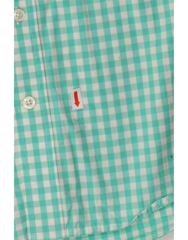 VINEYARD VINES Mens Slim Fit Shirt Medium Turquoise Gingham Cotton