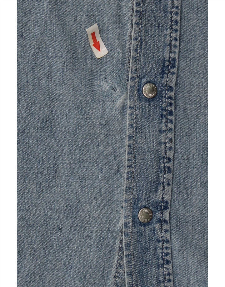 Mustang Womens Sleeveless Denim Dress UK 14 Medium Blue