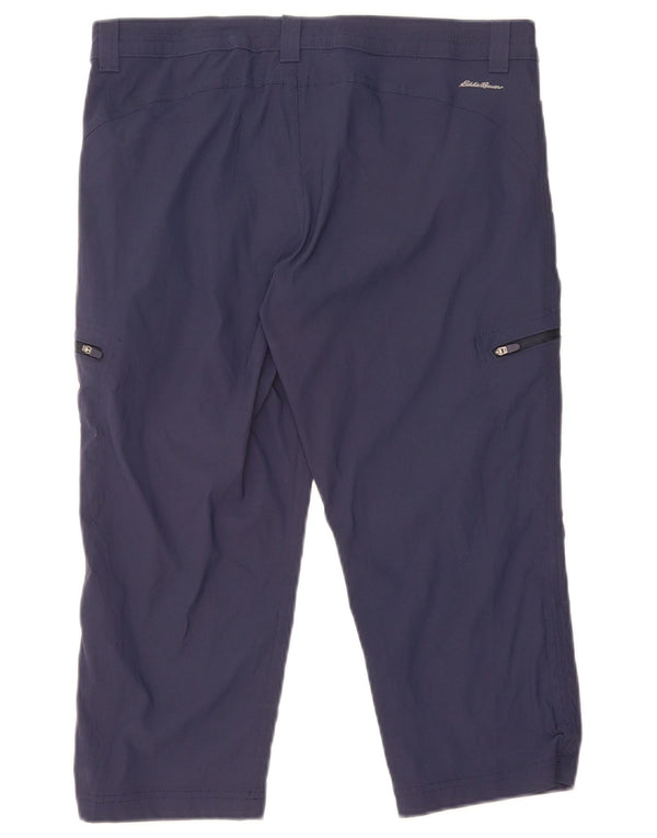 Eddie Bauer Womens Hiking Capri Trousers US 10 Large W34 L21 Blue Nylon