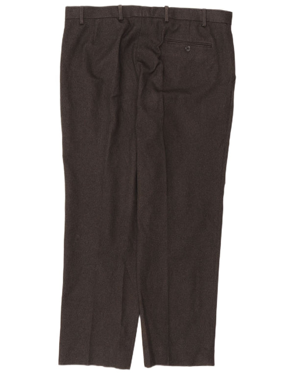 Marks & Spencer Mens Regular Straight Suit Trousers W38 L31 Grey Polyester