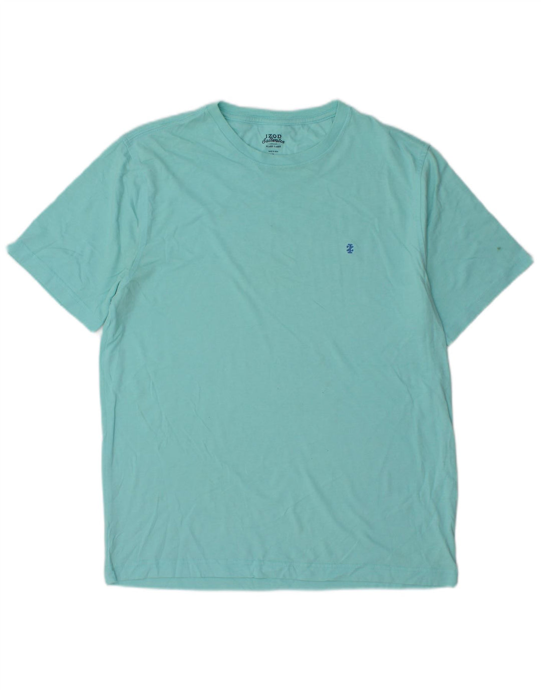 IZOD Mens Salt Water T-Shirt Top Small Blue Cotton