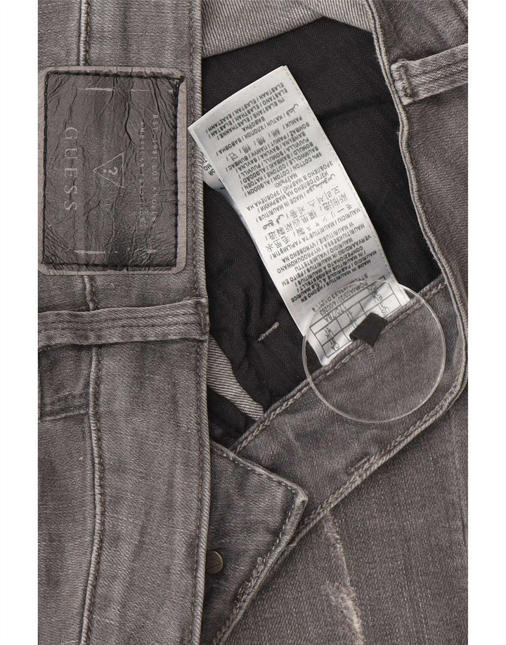 Guess Mens Distressed Slim Jeans W31 L33 Grey Cotton