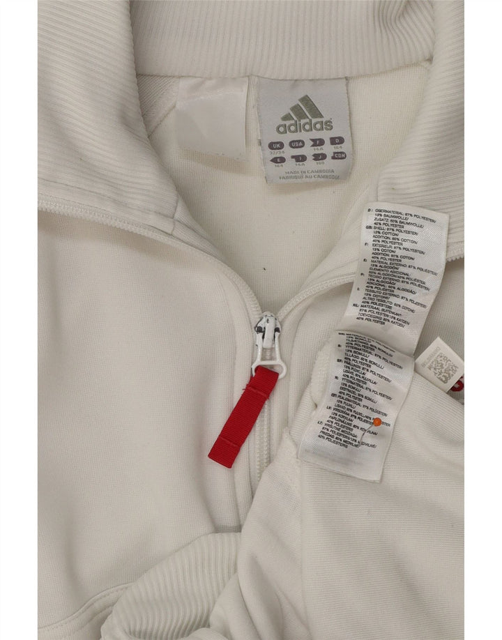 ADIDAS Girls Tracksuit Top Jacket 13-14 Years  White Cotton