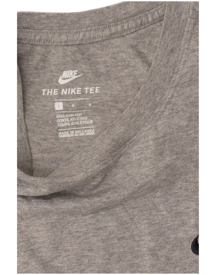 NIKE Mens Athletic Cut T-Shirt Top Large Grey