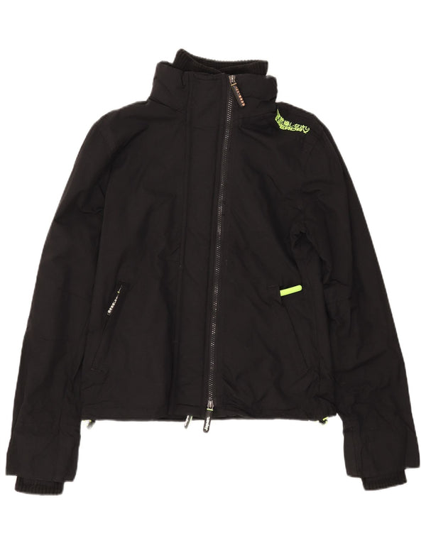 SUPERDRY Womens The Windcheater Windbreaker Jacket UK 12 Medium Black