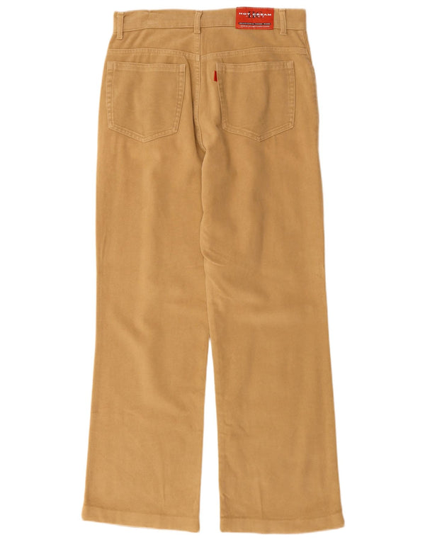Vintage Womens Straight Casual Trousers IT 42 Medium W30 L29 Beige Cotton