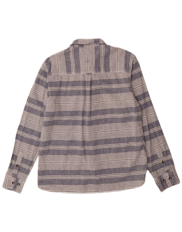 Fat Face Mens Regular Fit Shirt Large Blue Striped Linen