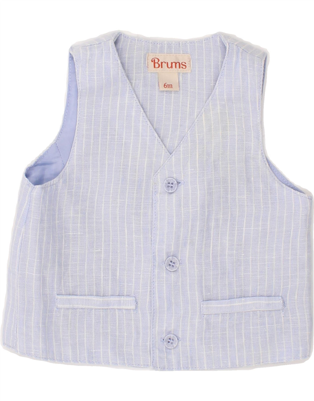 BRUMS Baby Boys Gilet 3-6 Months Blue Striped Vintage Brums and Second-Hand Brums from Messina Hembry 