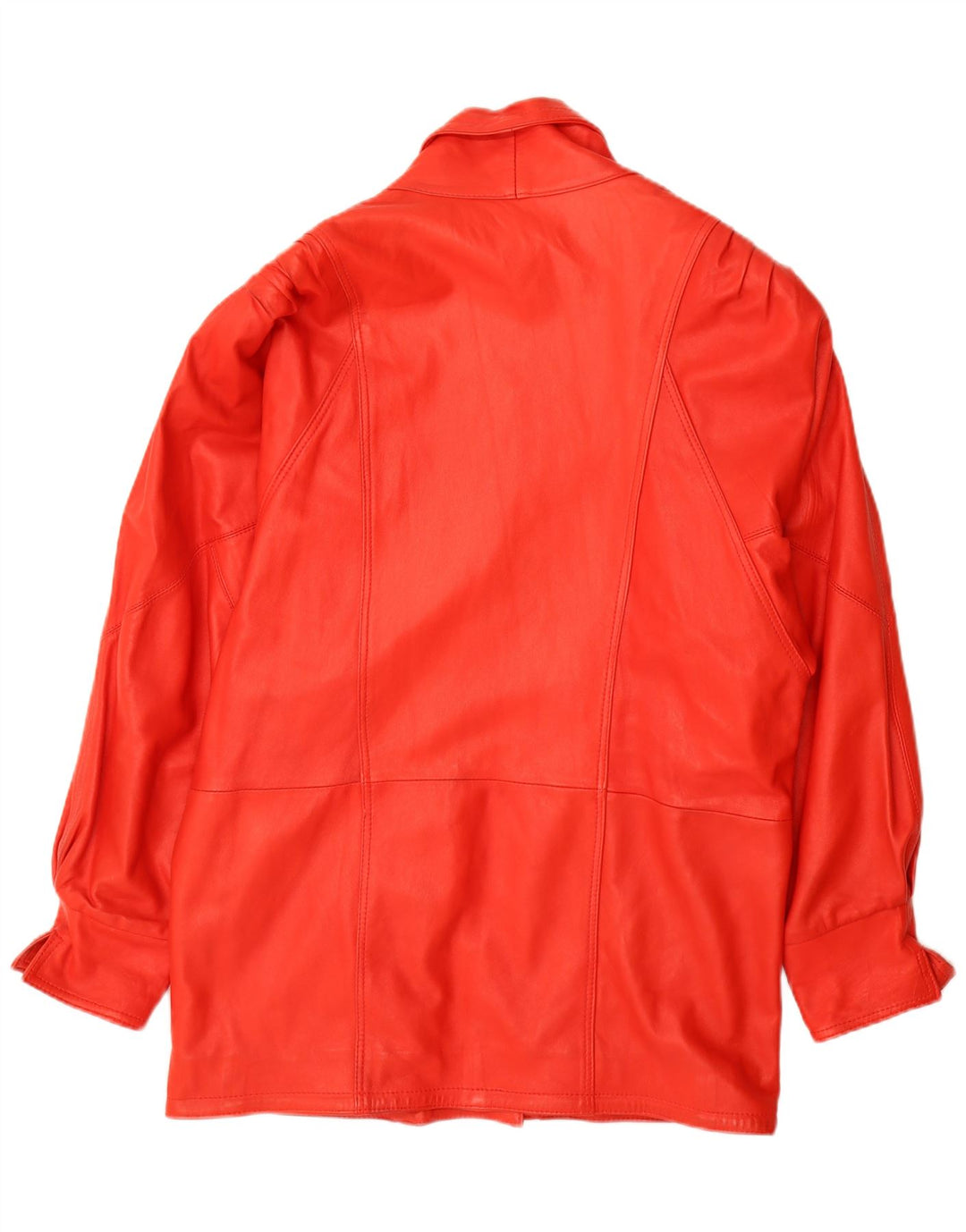 Vintage Womens Oversized Leather Coat UK 18 XL Red