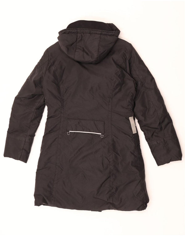 PEUTEREY Womens Hooded Parka Jacket EU 40 Medium Black