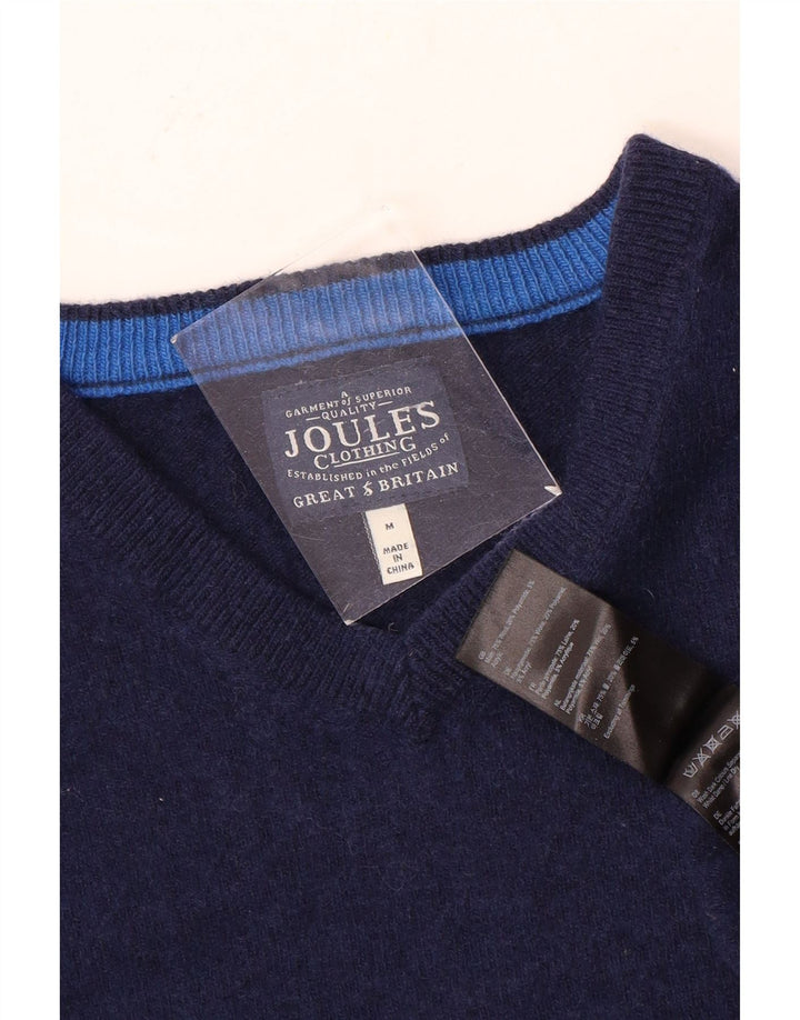 Joules Mens V-Neck Jumper Sweater Medium Navy Blue Wool