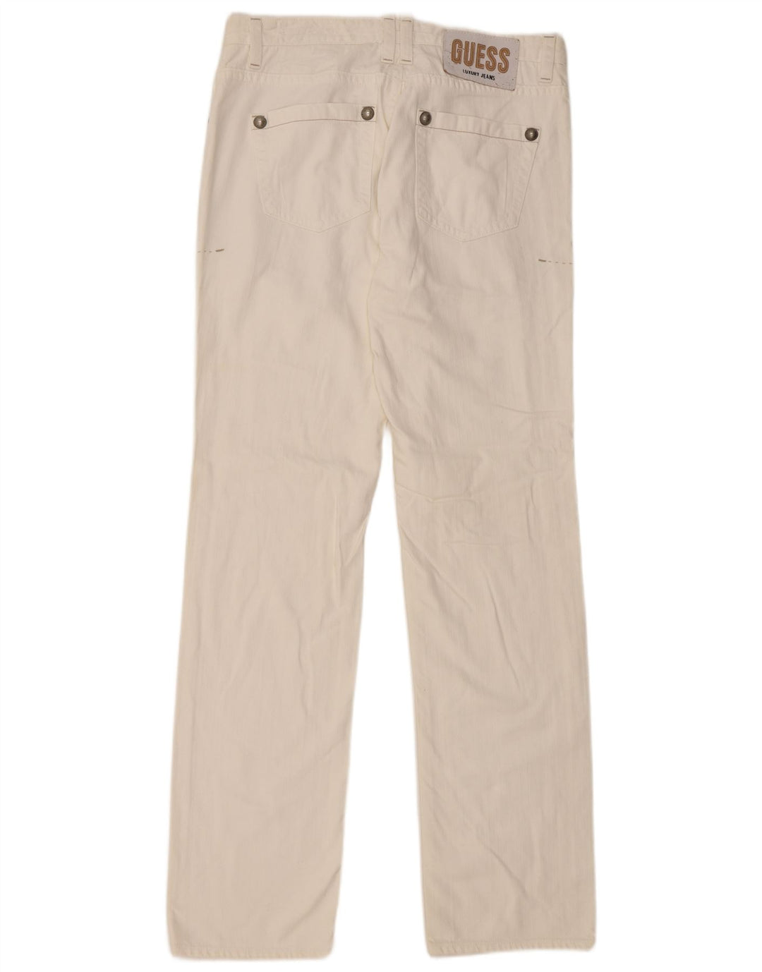 Guess Mens Straight Jeans W34 L36 White Cotton